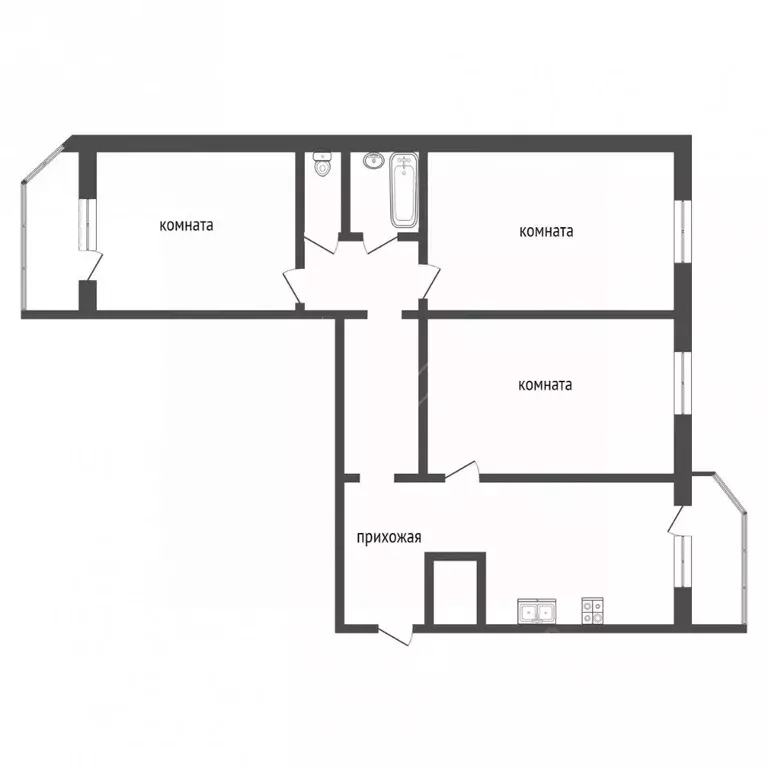 3-к кв. Тюменская область, Тюмень ул. Александра Митинского, 7 (92.8 ... - Фото 2