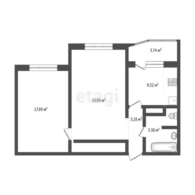 2-комнатная квартира: Тюмень, улица Николая Семёнова, 29к3 (62.4 м) - Фото 0