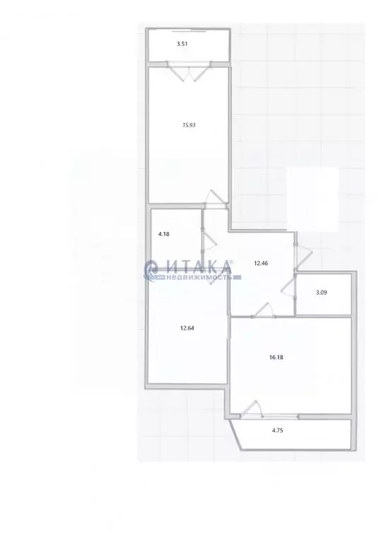 3-к кв. Санкт-Петербург ул. Маршала Захарова, 8 (64.48 м) - Фото 1