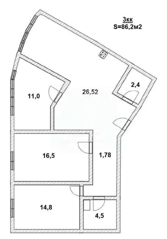 3-к кв. Калининградская область, Калининград Елизаветинская ул., 3 ... - Фото 1