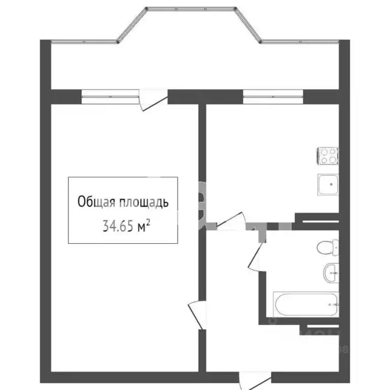 1-к кв. Новосибирская область, Новосибирск ул. Мясниковой, 20 (36.0 м) - Фото 2
