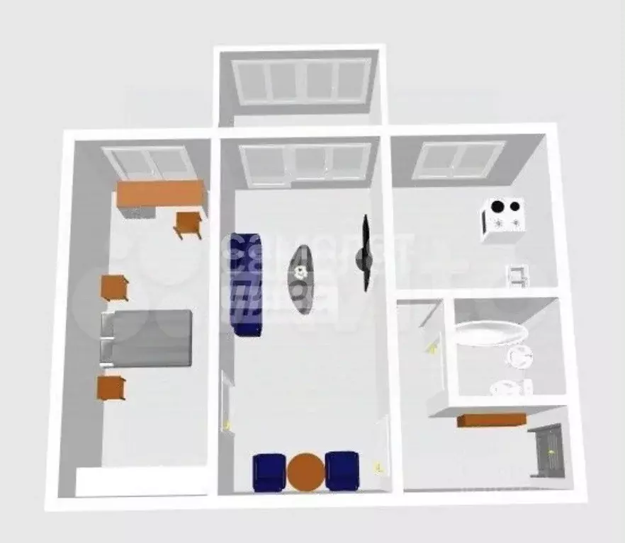 2-к кв. Ульяновская область, Ульяновск ул. Рябикова, 48 (46.9 м) - Фото 2