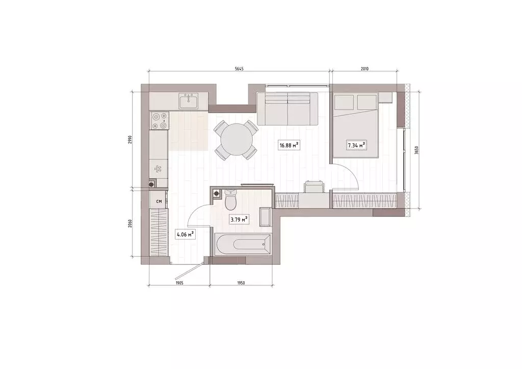 Квартира-студия: Кемерово, улица Терешковой, 39А (33.1 м) - Фото 2