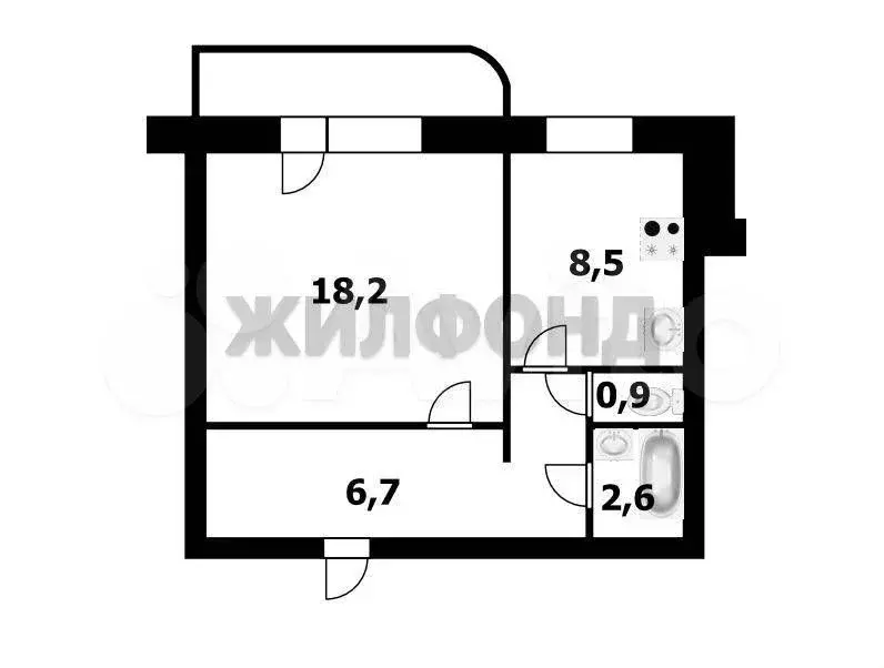 1-к. квартира, 40,1 м, 2/10 эт. - Фото 0