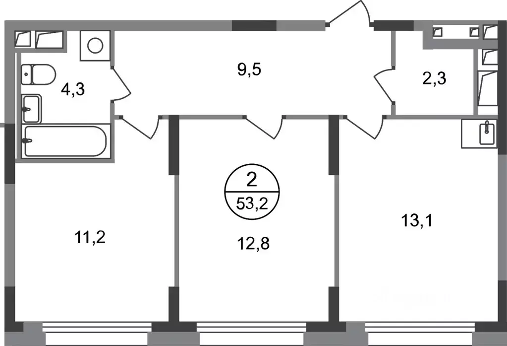 2-к кв. Москва Переделкино Ближнее мкр, 18-й кв-л,  (53.2 м) - Фото 0