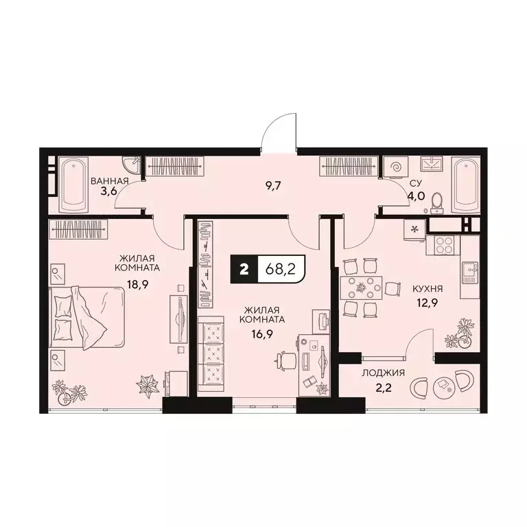 2-комнатная квартира: Анапа, Анапское шоссе, 18к2 (68.2 м) - Фото 0