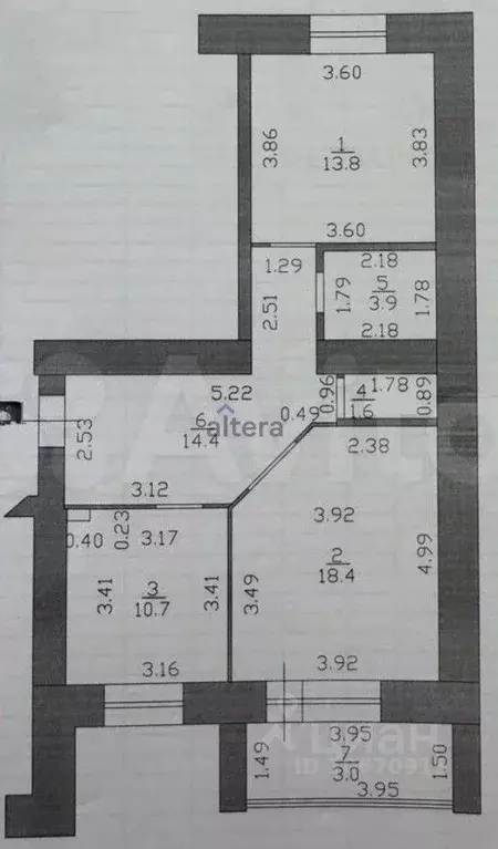 2-к кв. Татарстан, Казань ул. Чингиза Айтматова, 11 (62.7 м) - Фото 2