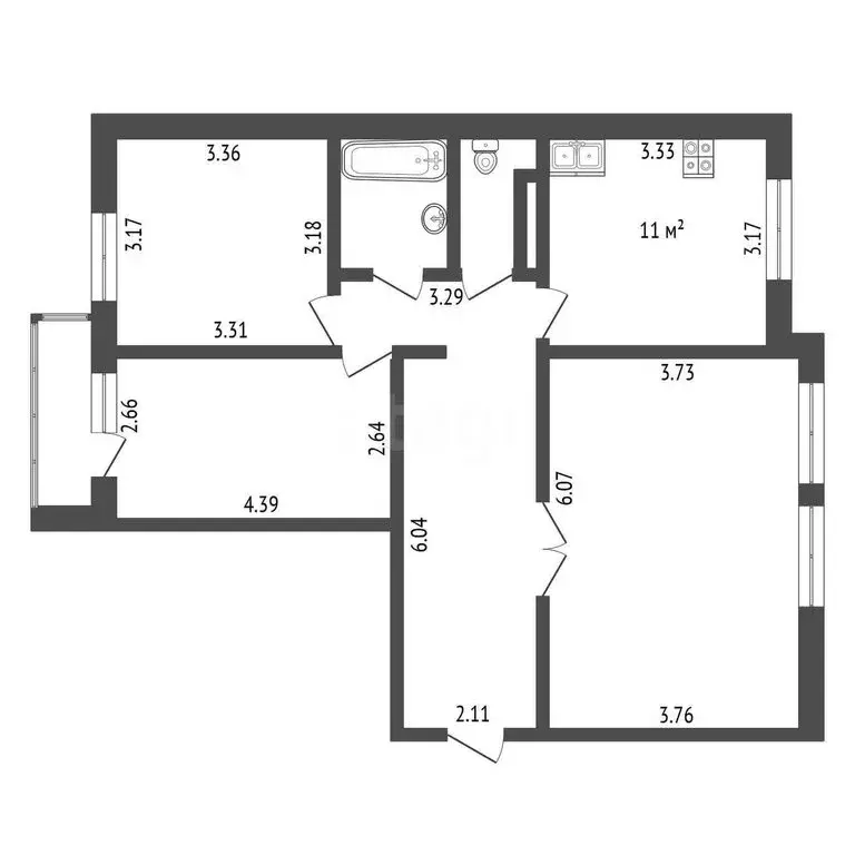 3-комнатная квартира: Санкт-Петербург, улица Типанова, 34к1 (78 м) - Фото 1