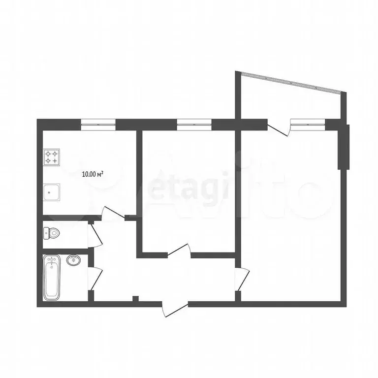 2-к. квартира, 50,6 м, 7/9 эт. - Фото 0