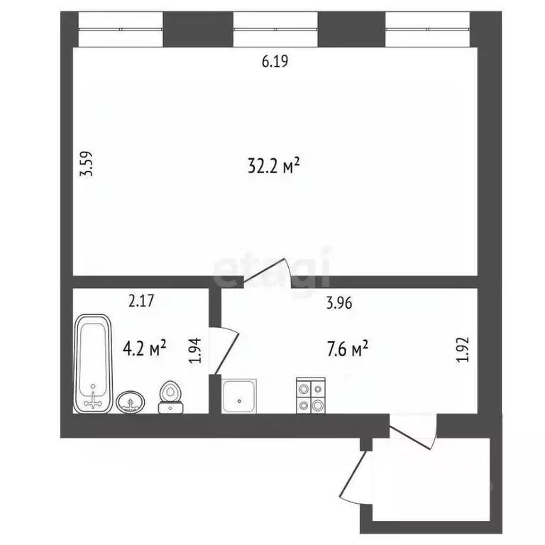 1-к кв. Тюменская область, Тюмень ул. Беляева, 23/1 (36.6 м) - Фото 1