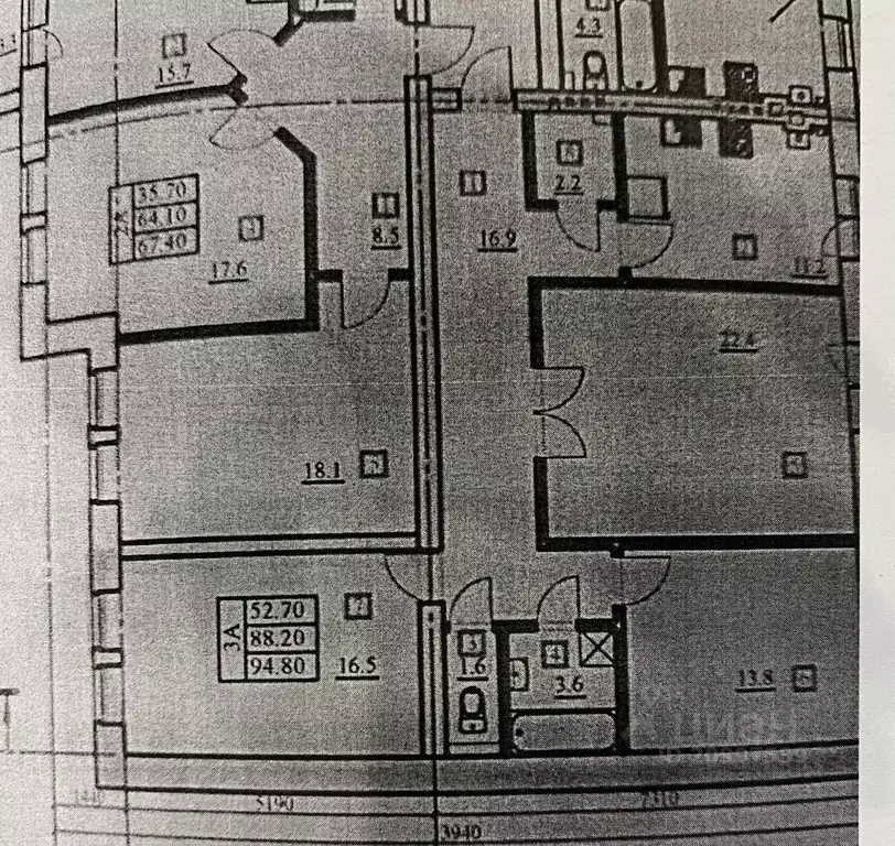 3-к кв. Новгородская область, Великий Новгород ул. Связи, 21 (94.8 м) - Фото 2