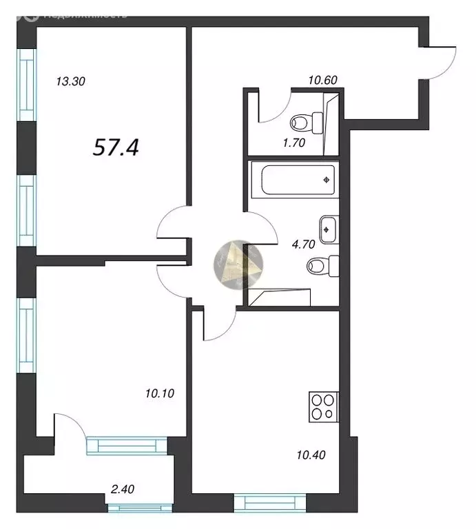 2-комнатная квартира: Санкт-Петербург, Планерная улица, 99 (57.4 м) - Фото 1