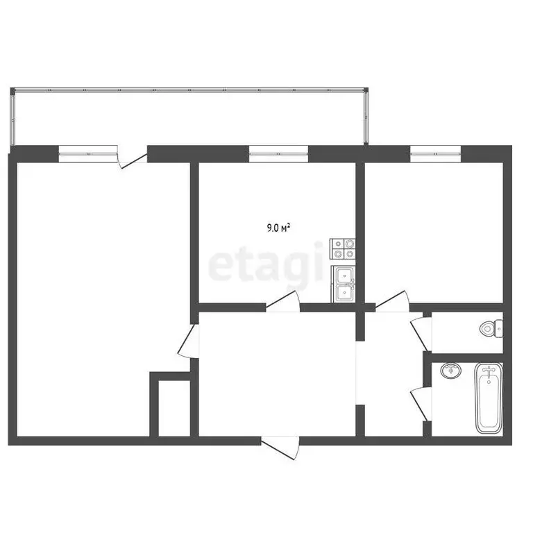 2-комнатная квартира: Лесной, улица Ленина, 68 (48.2 м) - Фото 1