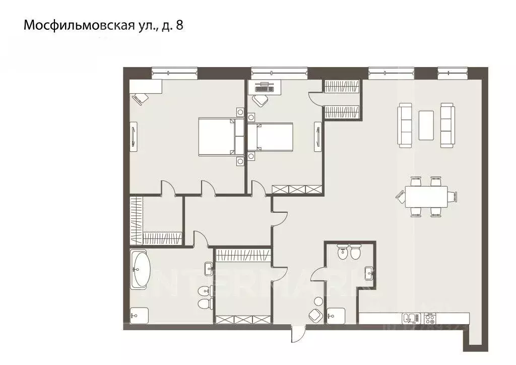 3-к кв. Москва Мосфильмовская ул., 8 (98.0 м) - Фото 2