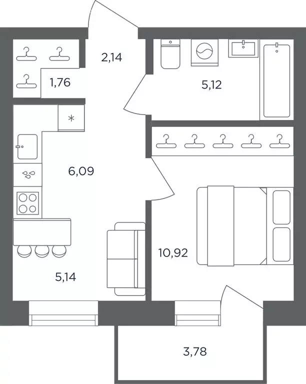 1-комнатная квартира: Пермь, Углеуральская улица, 18 (32.3 м) - Фото 1