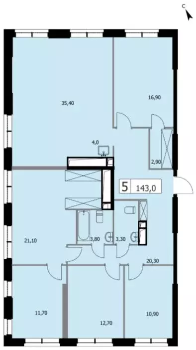 5-комнатная квартира: Москва, 3-я Гражданская улица, 35с2 (143 м) - Фото 1