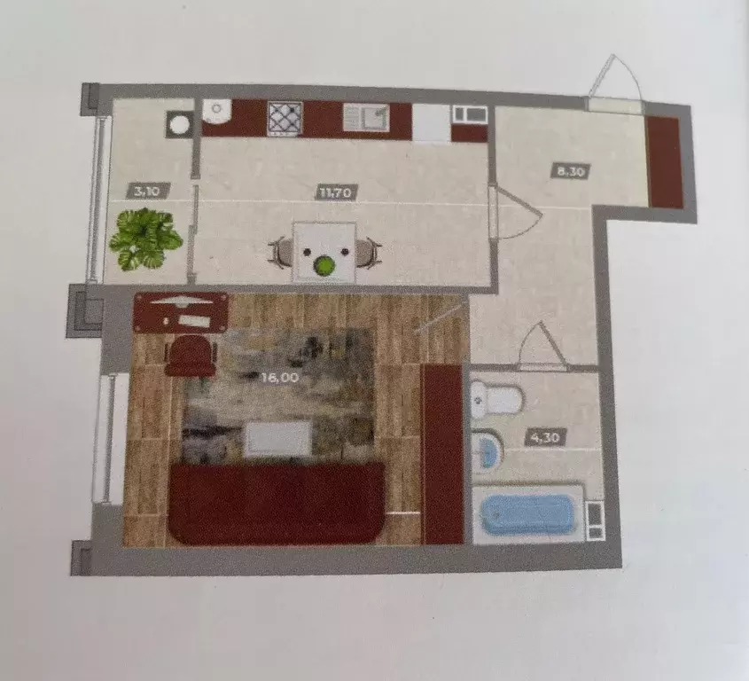 Продаётся 1-к квартира, 43.4 м - Фото 1