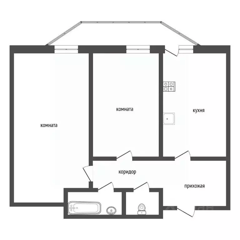 2-к кв. Воронежская область, Воронеж бул. Олимпийский, 14 (64.0 м) - Фото 1