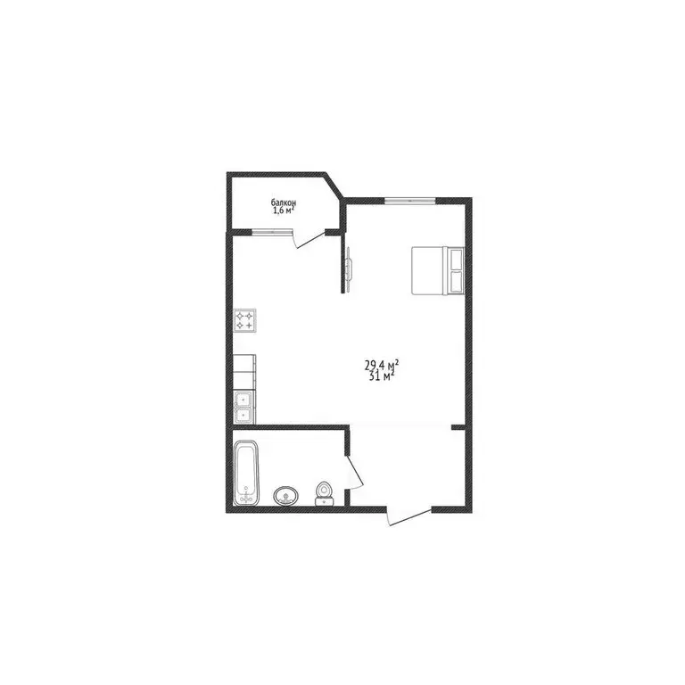 Квартира-студия: Краснодар, улица Героев-Разведчиков, 8к1 (29.4 м) - Фото 0