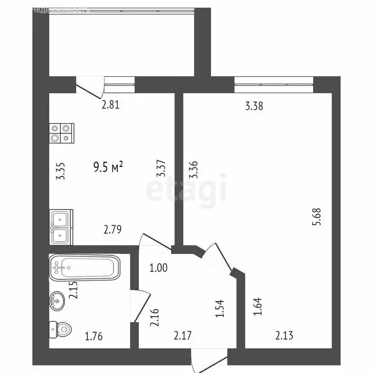1-комнатная квартира: Саранск, проспект 70 лет Октября, 70 (33.7 м) - Фото 1