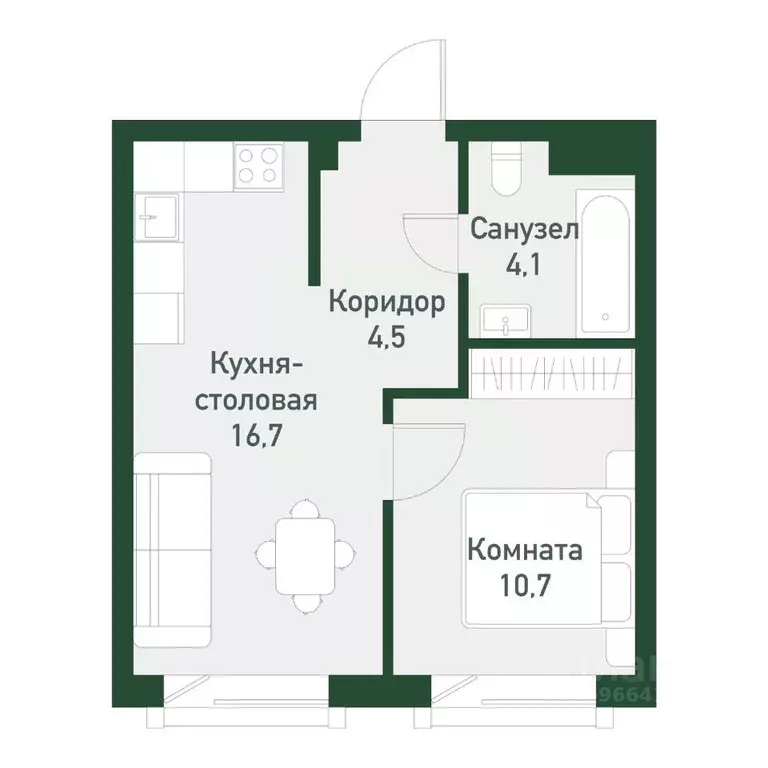 1-к кв. Челябинская область, Челябинский городской округ, пос. ... - Фото 0