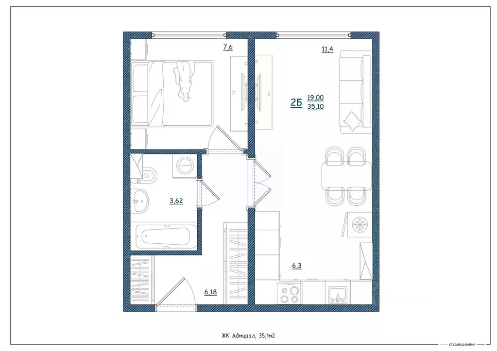 2-к кв. Ярославская область, Ярославль Шандорная ул., 14 (35.1 м) - Фото 2
