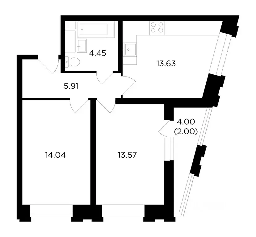 2-к кв. Москва пер. 2-й Петра Алексеева, 5 (52.0 м) - Фото 1