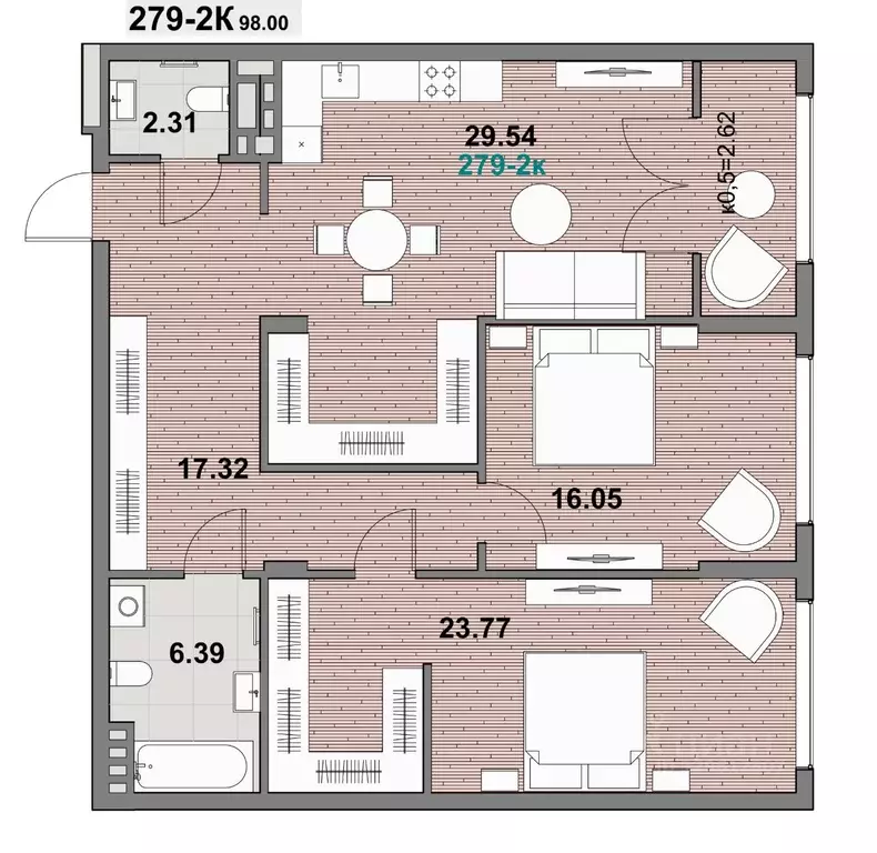 2-к кв. Калининградская область, Зеленоградск ул. Гагарина (98.0 м) - Фото 1