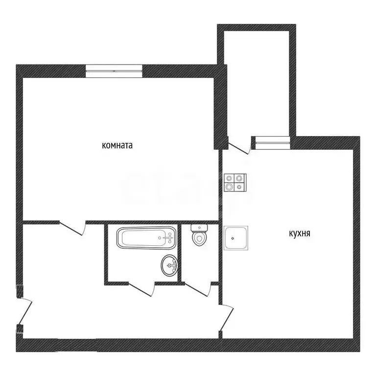 1-комнатная квартира: Кириши, улица Строителей, 46 (43.7 м) - Фото 1