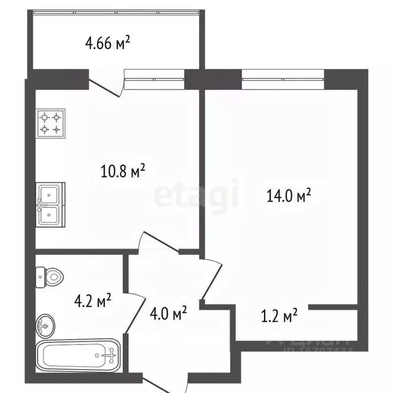 1-к кв. Ленинградская область, Всеволожский район, пос. Бугры бул. ... - Фото 2