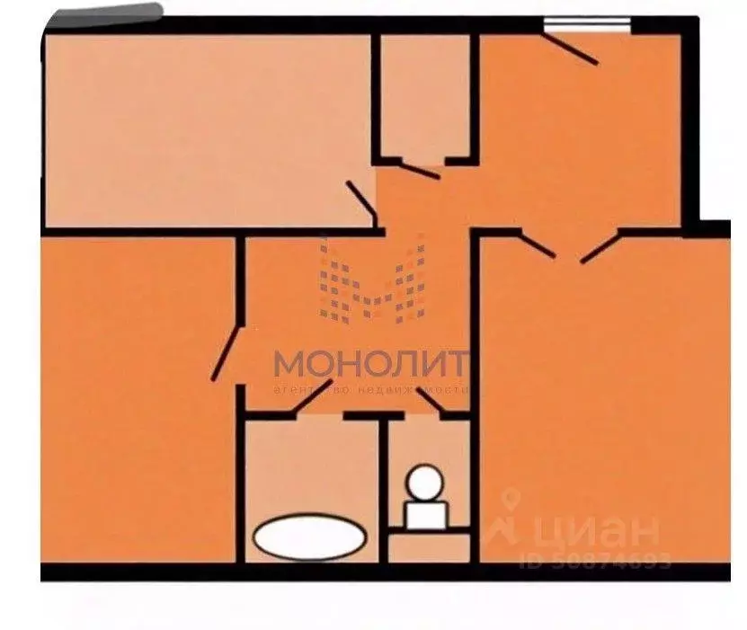 Квартира, 2 комнаты, 62.5 м - Фото 2