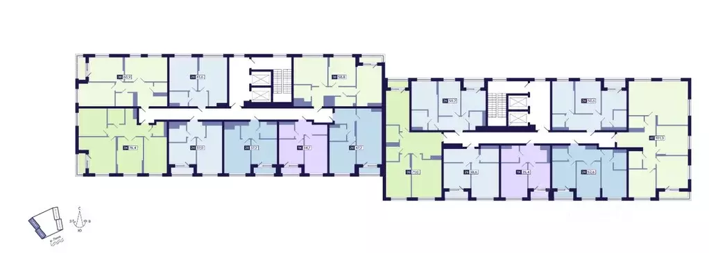 3-к кв. Саха (Якутия), Якутск ул. Новопортовская, 1А/1 (61.0 м) - Фото 1