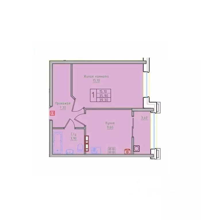 1-к кв. Ставропольский край, Невинномысск ул. Имени Героя России ... - Фото 0