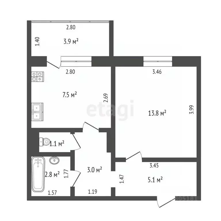 1-к кв. Ростовская область, Ростов-на-Дону ул. Миронова, 2в (36.0 м) - Фото 1