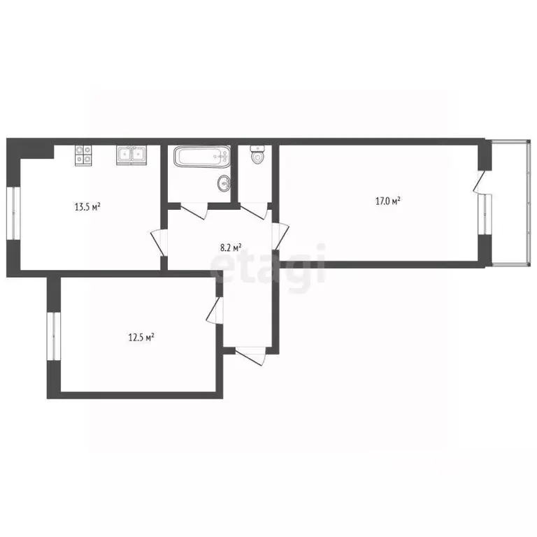 2-к кв. Ямало-Ненецкий АО, Пуровский район, Уренгой пгт, 5-й мкр 18А ... - Фото 2