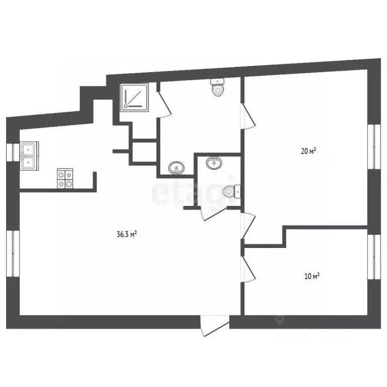 2-к кв. Санкт-Петербург Введенская ул., 21 (77.2 м) - Фото 2