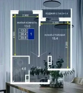 1-к кв. Краснодарский край, Краснодар ул. Летчика Позднякова, 2к14 ... - Фото 0