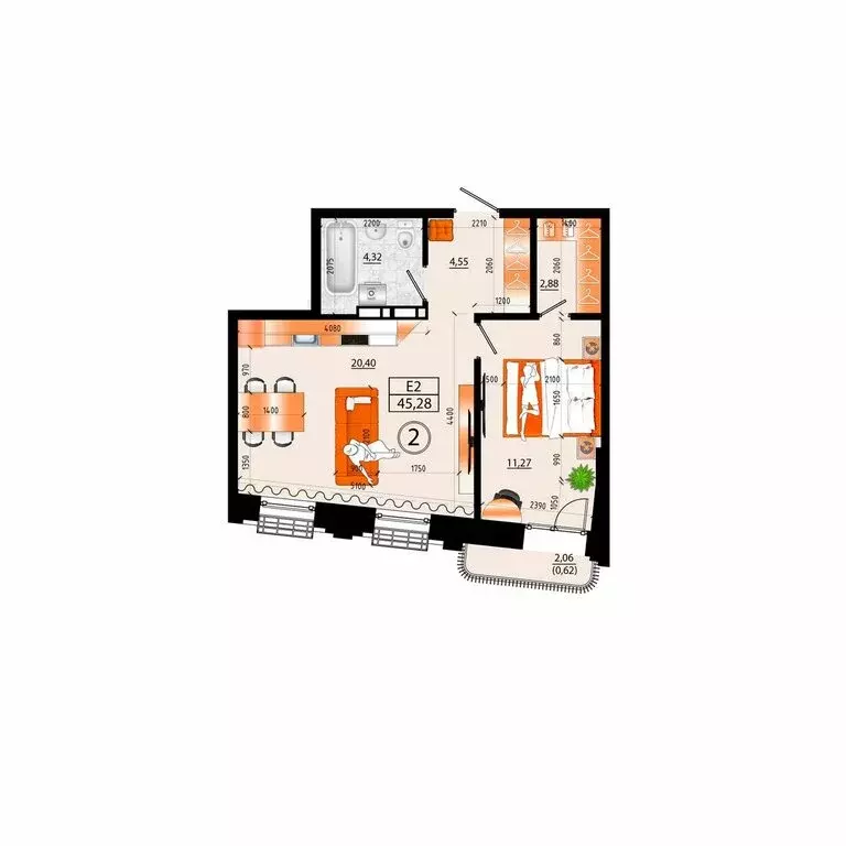 3-комнатная квартира: Владивосток, улица Капитана Шефнера, 25 (45.28 ... - Фото 2