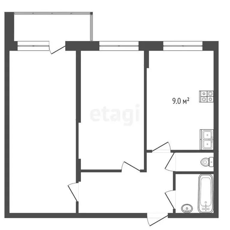 2-комнатная квартира: Кемерово, улица Авроры, 6 (45.7 м) - Фото 0