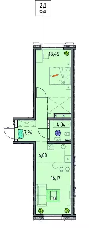 2-к кв. Иркутская область, Иркутск ул. Баррикад (52.6 м) - Фото 0