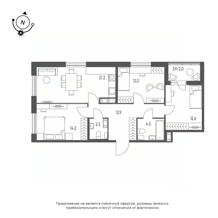 3-к кв. Омская область, Омск Зеленая река мкр, 13 (82.9 м) - Фото 0