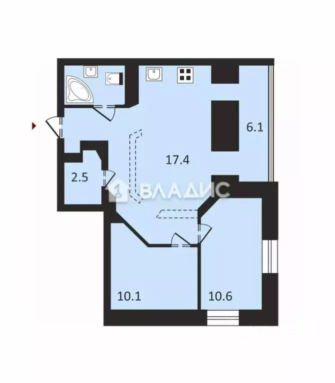 2-к кв. Владимирская область, Владимир Коммунар мкр, Зеленая ул., 68 ... - Фото 1