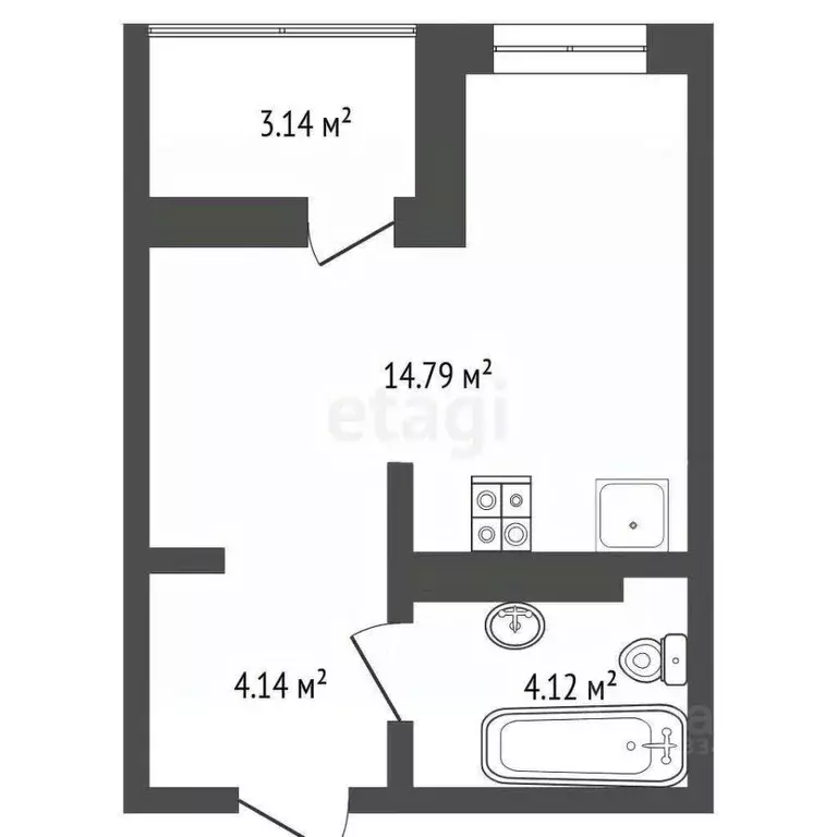 Студия Тюменская область, Тюменский муниципальный округ, д. Патрушева ... - Фото 1