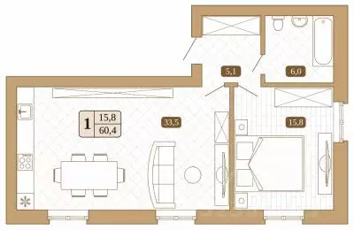 1-к кв. Московская область, Сергиев Посад Белый город жилой комплекс ... - Фото 1