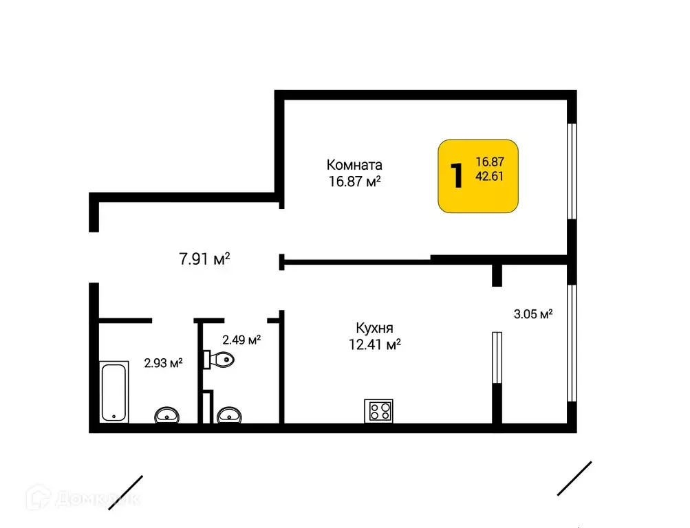 Продаётся 1-к квартира, 44.14 м - Фото 0