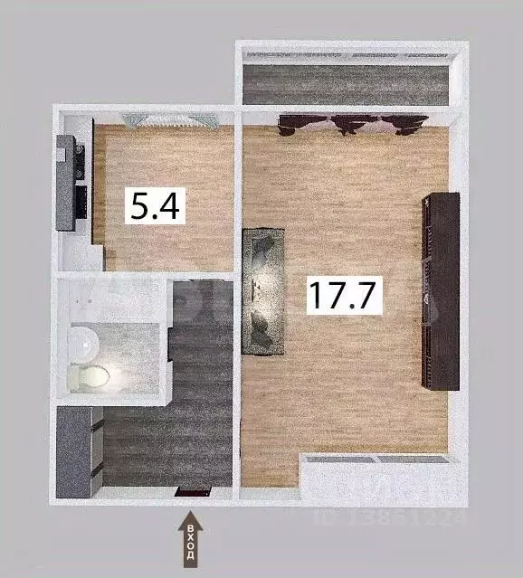 1-к кв. Омская область, Омск ул. Василия Маргелова, 207 (29.6 м) - Фото 1