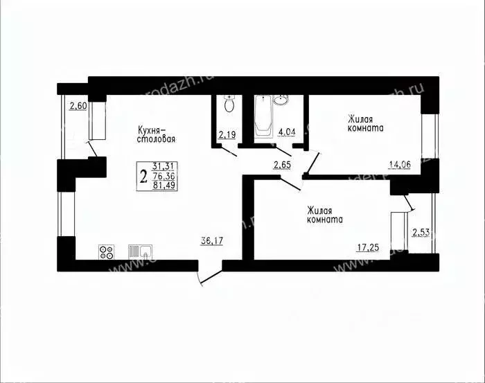 3-к кв. Воронежская область, Семилуки ул. Маяковского, 31 (75.6 м) - Фото 1