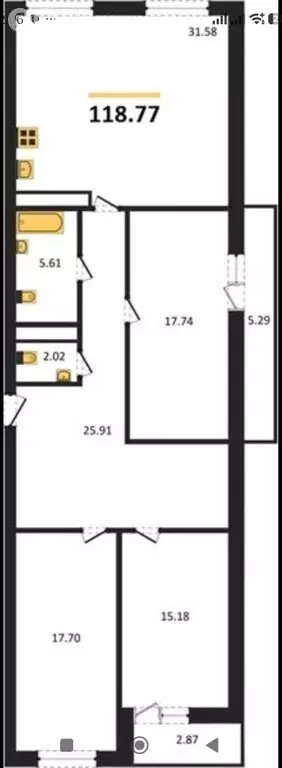 3-комнатная квартира: Самара, Московское шоссе, 11 (118.77 м) - Фото 2