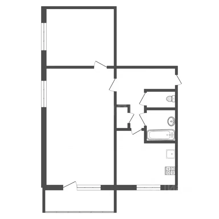 2-к кв. Тульская область, Тула Серебровская ул., 18 (40.2 м) - Фото 2