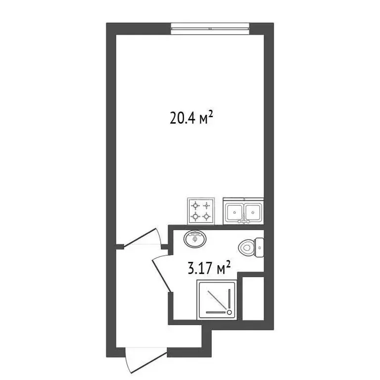 Квартира-студия: Санкт-Петербург, проспект Крузенштерна, 4 (20.4 м) - Фото 1